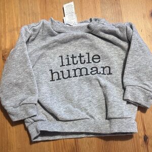 Indigo Gray 'little human' Pullover Sweatshirt